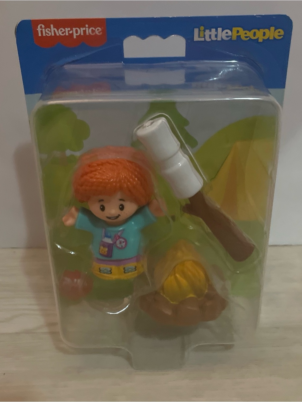 Fisher-Price Little People Orange-Haired Camper Figure with Campfire Accessories